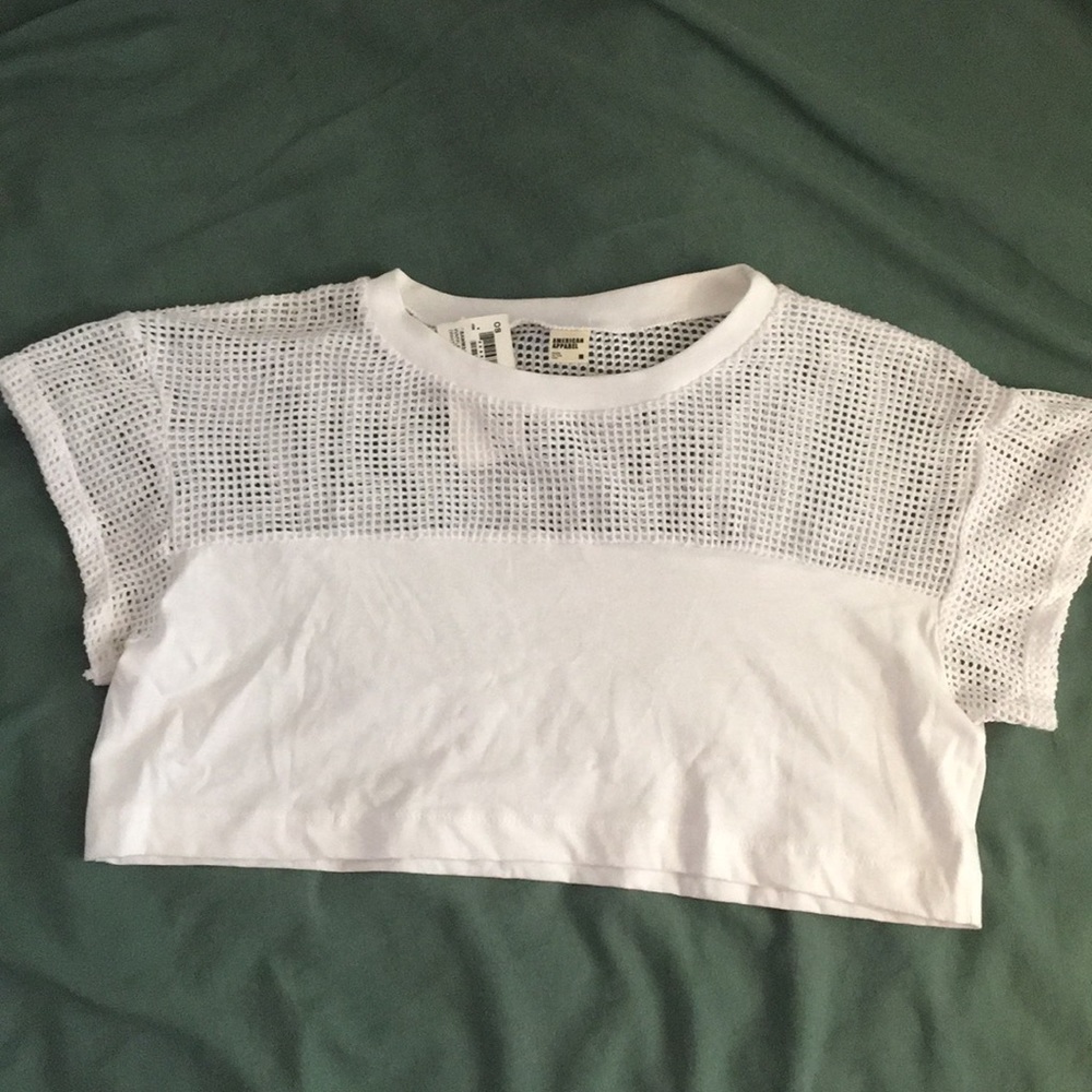 American Apparel waffle mesh crop tee (NWT)